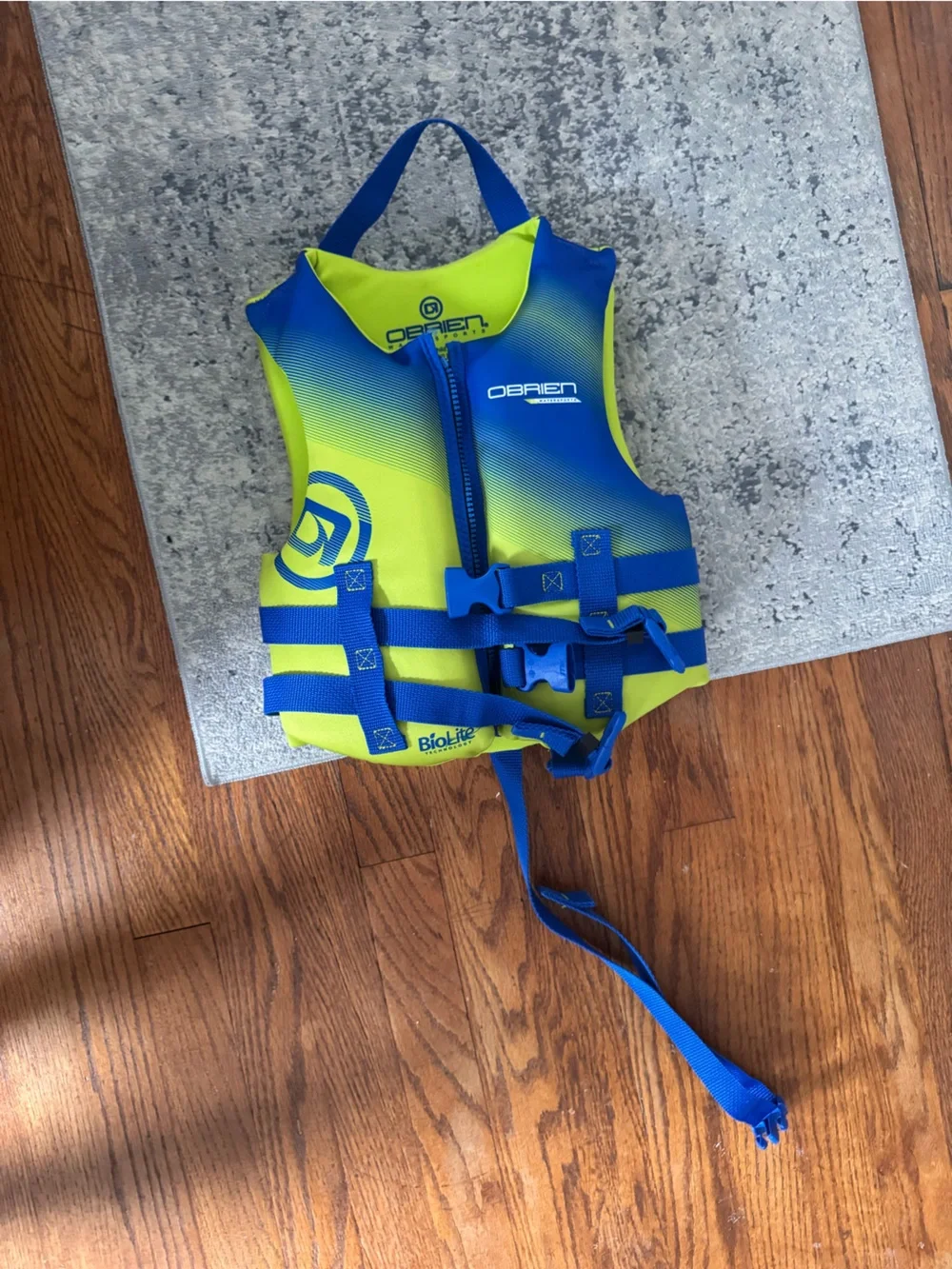 Kids' Blue & Lime Swim Vest with Adjustable Straps